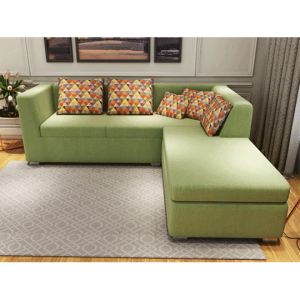 Nebula 3-Piece + Lounger Sofa (Parrot Green Color) - For Large Living Rooms أريكة نيبولا قطعة 3 + أريكة استرخاء (لون أخضر الببغاء) - للصالات الكبيرة